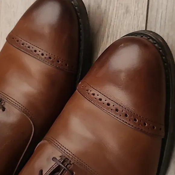 ALLEN EDMONDS Fifth Avenue Dark Brown Leather Dainite Sz 13 D Mens Dress Shoes