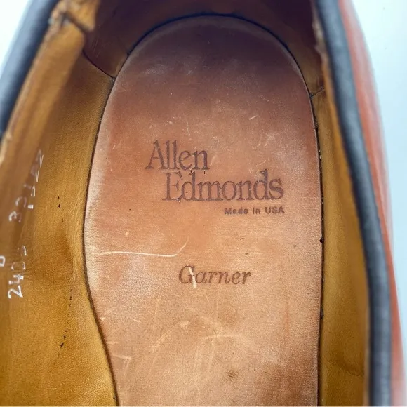 Allen Edmonds Garner Men Size 10 D Shoes Brown Leather Monk Strap Loafer Dress