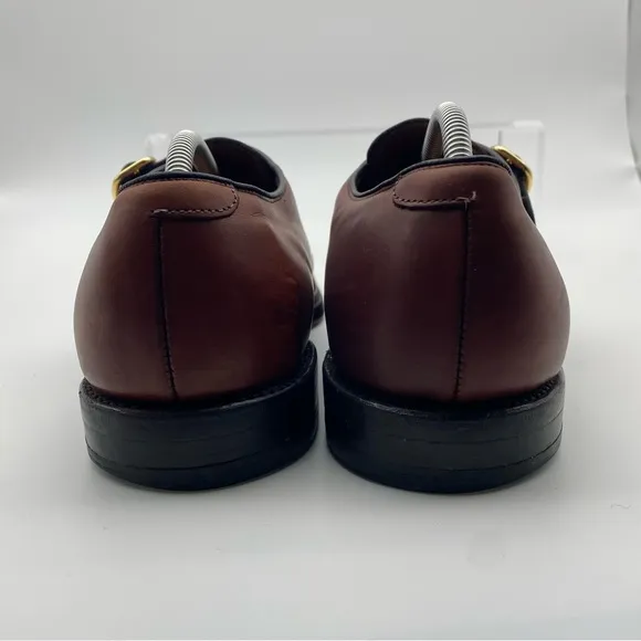 Allen Edmonds Garner Men Size 10 D Shoes Brown Leather Monk Strap Loafer Dress