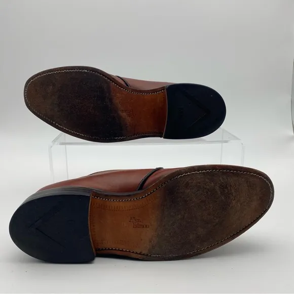 Allen Edmonds Garner Men Size 10 D Shoes Brown Leather Monk Strap Loafer Dress