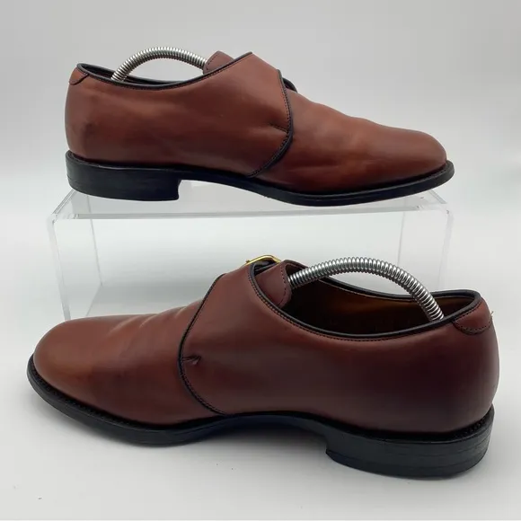Allen Edmonds Garner Men Size 10 D Shoes Brown Leather Monk Strap Loafer Dress