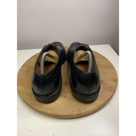 Allen Edmonds Kingsley Mens Size 8.5 D Dress Shoes Black Heeled Oxford Leather