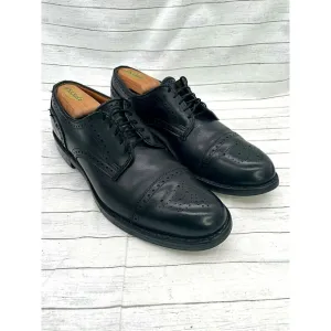 Allen Edmonds Lexington Black Leather Brogued Captoe Oxford Dress Shoes US 10 B
