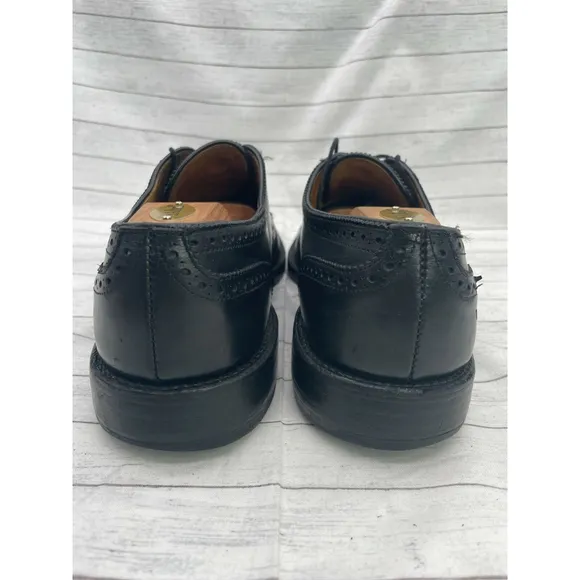 Allen Edmonds Lexington Black Leather Brogued Captoe Oxford Dress Shoes US 10 B