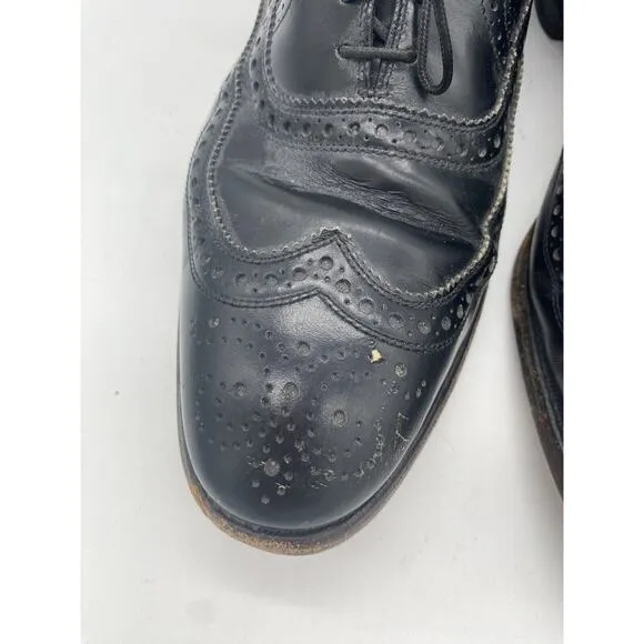 Allen Edmonds McAllister Wingtip Oxford Black Leather‎ Mens Dress Shoes 10.5 C
