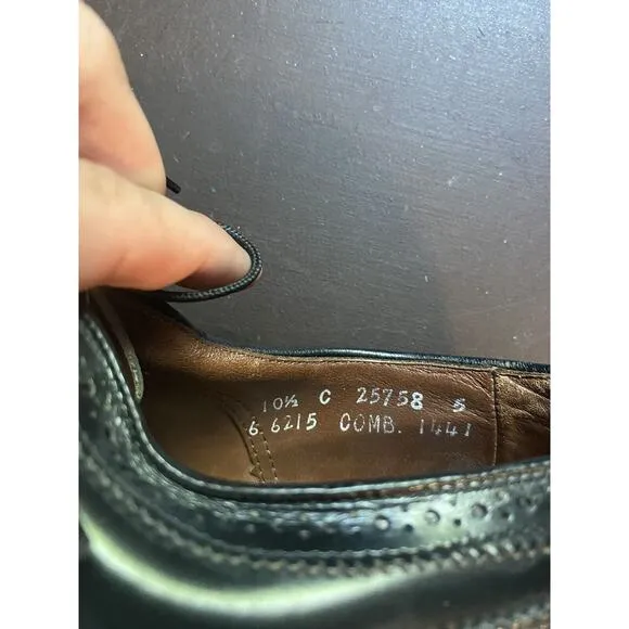 Allen Edmonds McAllister Wingtip Oxford Black Leather‎ Mens Dress Shoes 10.5 C