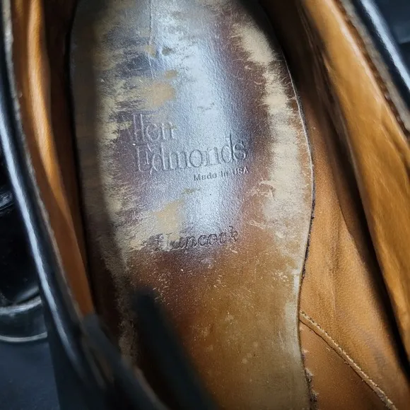 Allen Edmonds Shoes 12 D Black Leather Hancock Oxford Dress USA Split Toe Lace U