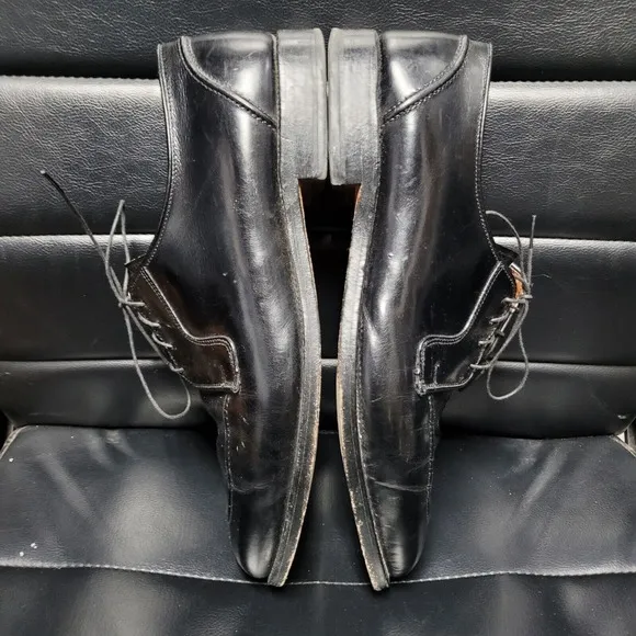 Allen Edmonds Shoes 12 D Black Leather Hancock Oxford Dress USA Split Toe Lace U