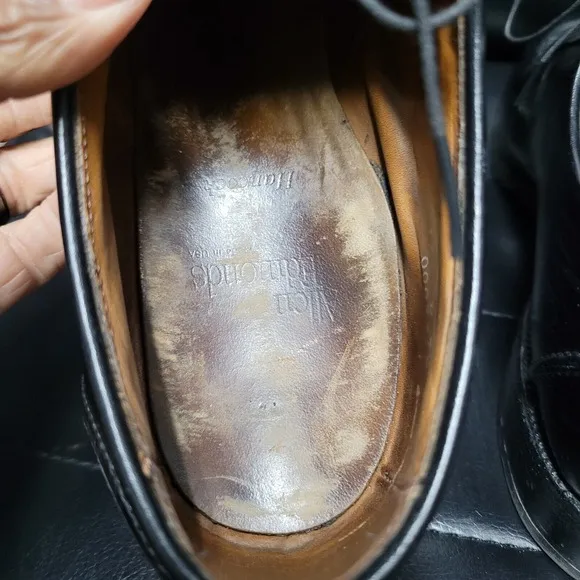 Allen Edmonds Shoes 12 D Black Leather Hancock Oxford Dress USA Split Toe Lace U