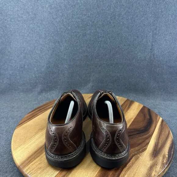 Allen Edmonds Sz 12D 7551 Canfield Brown Semi Brogue Oxford Dress With Dust Bags