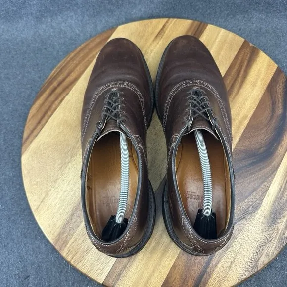 Allen Edmonds Sz 12D 7551 Canfield Brown Semi Brogue Oxford Dress With Dust Bags