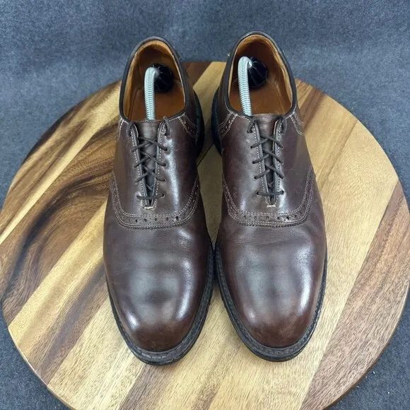 Allen Edmonds Sz 12D 7551 Canfield Brown Semi Brogue Oxford Dress With Dust Bags