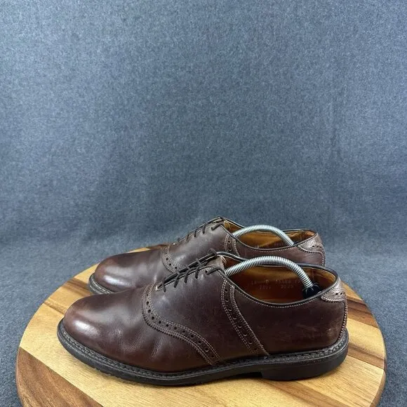 Allen Edmonds Sz 12D 7551 Canfield Brown Semi Brogue Oxford Dress With Dust Bags