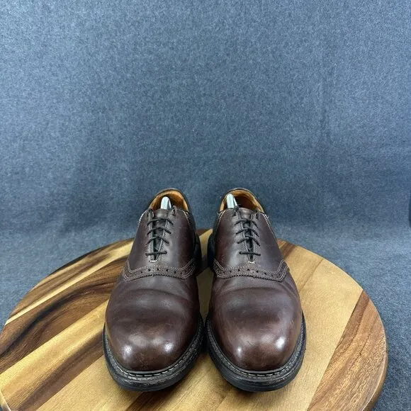 Allen Edmonds Sz 12D 7551 Canfield Brown Semi Brogue Oxford Dress With Dust Bags