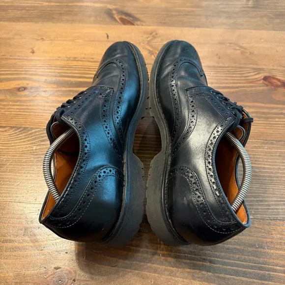 Allen Edmonds Tate Men's Wingtip Dress Shoes Size 12 Black Leather Pebble