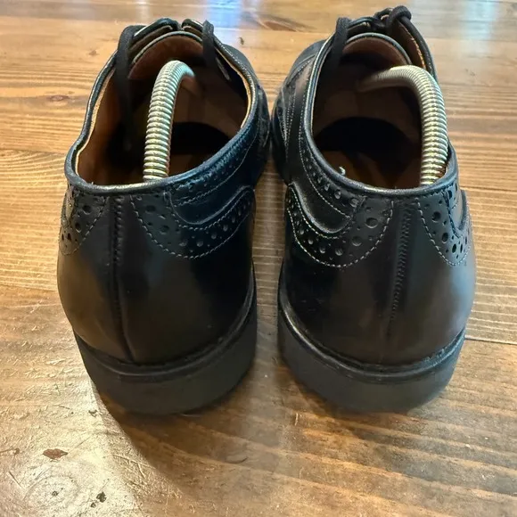 Allen Edmonds Tate Men's Wingtip Dress Shoes Size 12 Black Leather Pebble