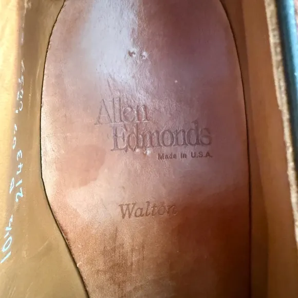 Allen Edmonds Walton Split Toe Dress Shoes Men’s 10.5 B Chili Burnished …