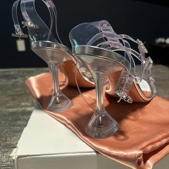 Amina Muaddi Robyn 95 PVC buckle embellished sandals