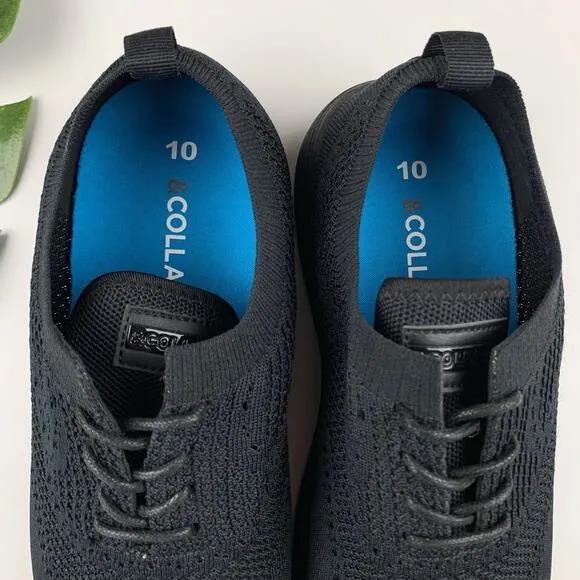 &amp;Collar Summit Performance Dress Shoes Black Knit Sneaker Style Men's 10