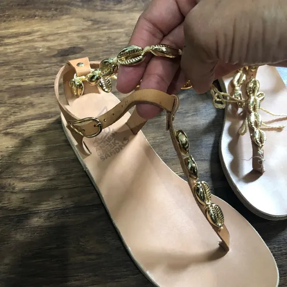 Ancient Greek Sandals Tan Chrysso Sandals Sz. 37