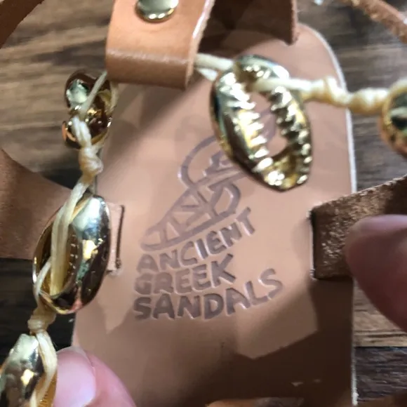 Ancient Greek Sandals Tan Chrysso Sandals Sz. 37