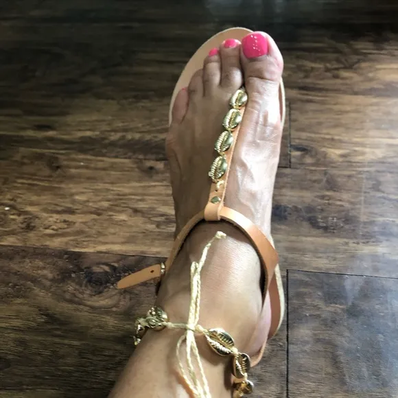 Ancient Greek Sandals Tan Chrysso Sandals Sz. 37