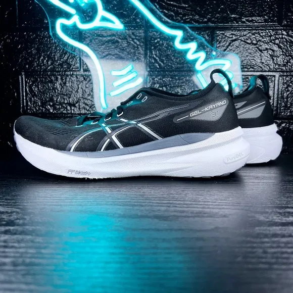 Asics Gel Kayano 31 Men’s Running Gym Walking Shoes Sneakers Black White - 9.5