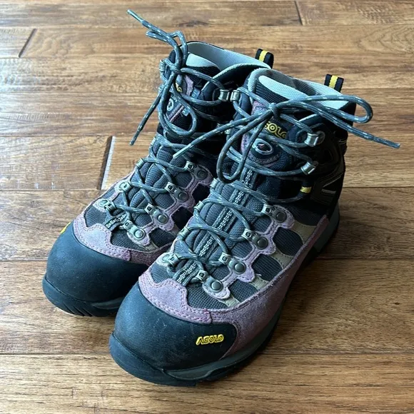 Asolo Stynger GTX Waterproof Hiking Boots Purple Suede Black Women's Size 8.5