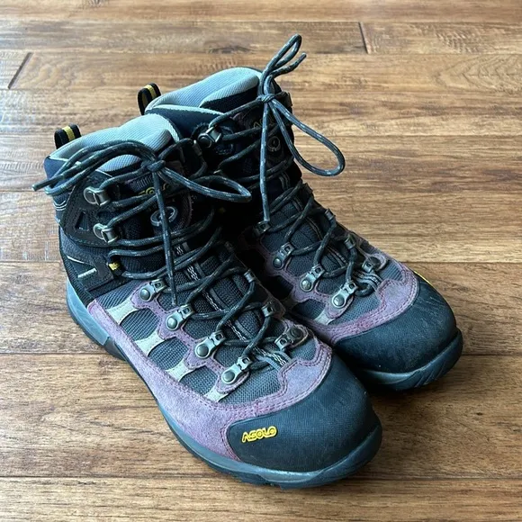 Asolo Stynger GTX Waterproof Hiking Boots Purple Suede Black Women's Size 8.5