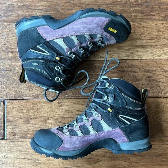 Asolo Stynger GTX Waterproof Hiking Boots Purple Suede Black Women's Size 8.5