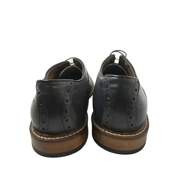 Aston Grey Mens Tokyo Oxford Dress Shoes Black Leather Almond Toe Lace Up 9.5