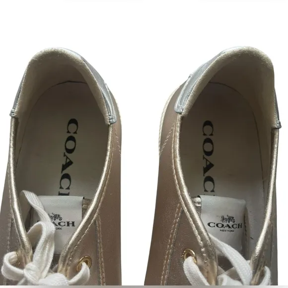 Authentic Coach Women's Gold Sneakers Size EUR 39.5 US 9B