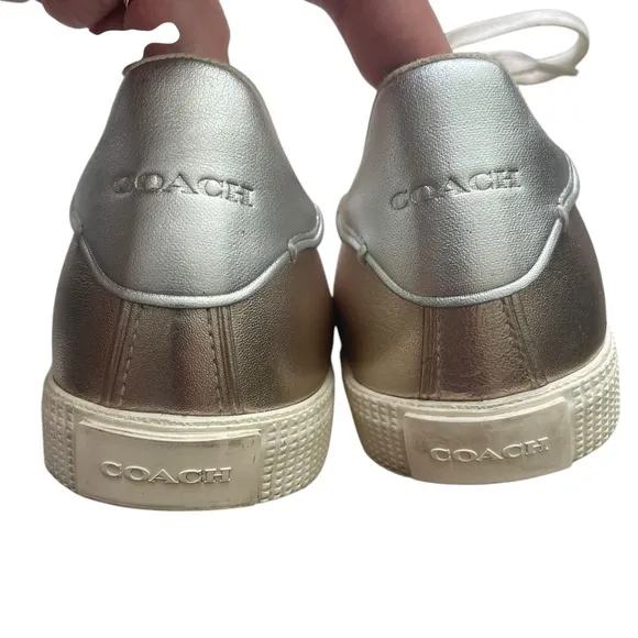 Authentic Coach Women's Gold Sneakers Size EUR 39.5 US 9B