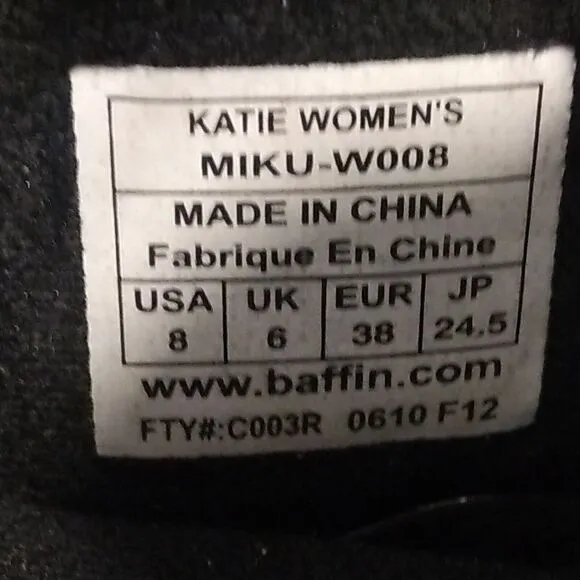 Baffin Katie Tall Winter Snow Boots Gray Suede Faux Fur MIKU-W008 Women's Sz 8