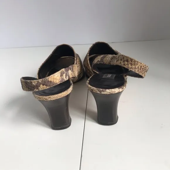 Bally Snakeskin Print Sandals. Size 6.5