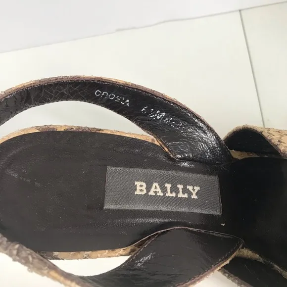Bally Snakeskin Print Sandals. Size 6.5