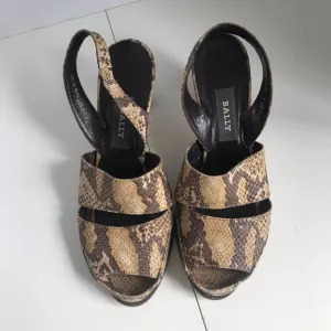 Bally Snakeskin Print Sandals. Size 6.5
