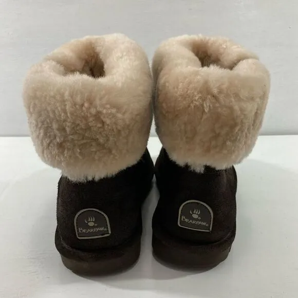 Bearpaw Abby Womens Size 11 Brown Suede Sheepskin Ankle Boots