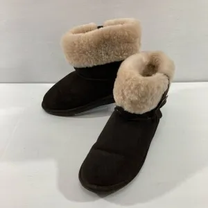 Bearpaw Abby Womens Size 11 Brown Suede Sheepskin Ankle Boots