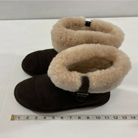 Bearpaw Abby Womens Size 11 Brown Suede Sheepskin Ankle Boots