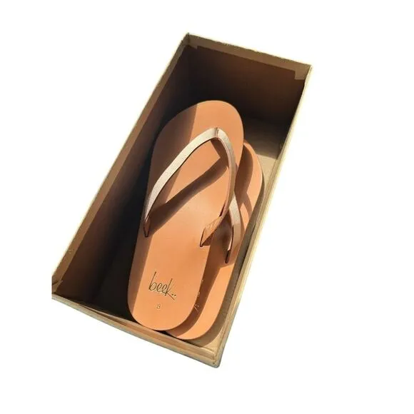 Beek Seabird Women's Thong Sandals Size 8 Tan/Peony Summer Casual