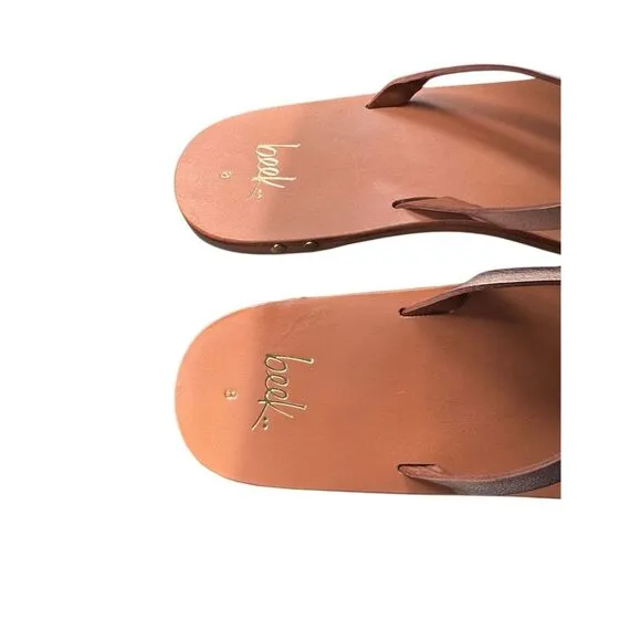Beek Seabird Women's Thong Sandals Size 8 Tan/Peony Summer Casual