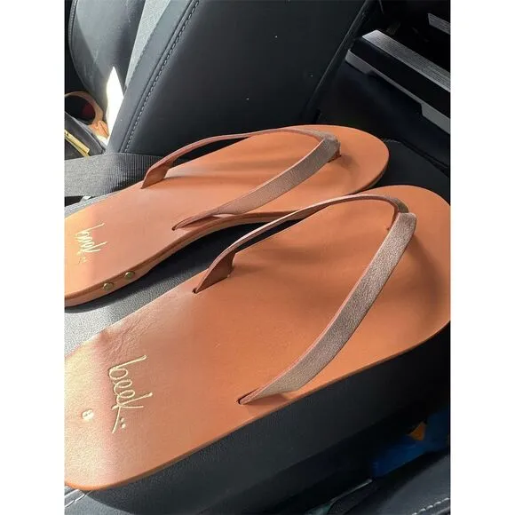Beek Seabird Women's Thong Sandals Size 8 Tan/Peony Summer Casual