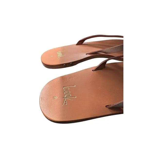 Beek Seabird Women's Thong Sandals Size 8 Tan/Peony Summer Casual
