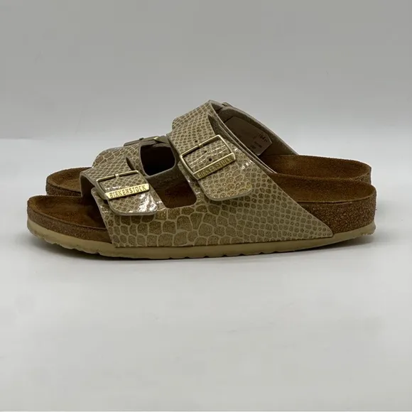 Birkenstock Arizona Good Snakeskin Sandals. Size 8
