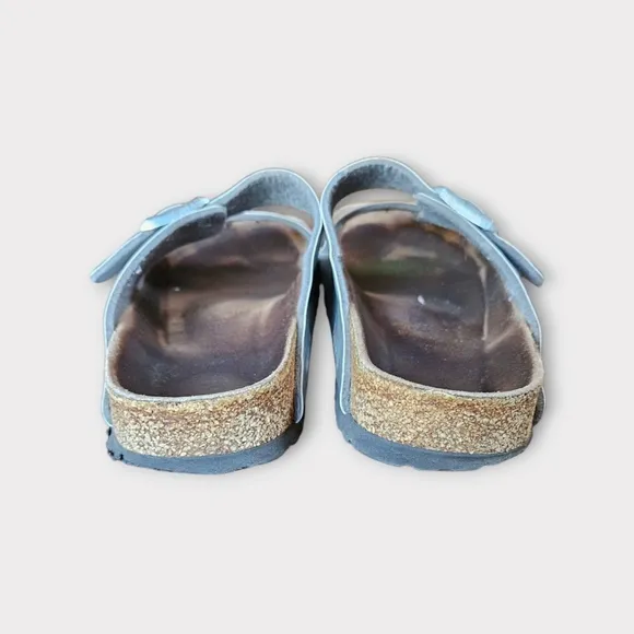 Birkenstock Arizona Silver Metallic Vegan Leather Sandals