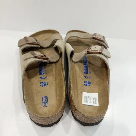 Birkenstock Arizona Softbed Natural Oiled Leather Men’s Sandals- Tobacco Brown