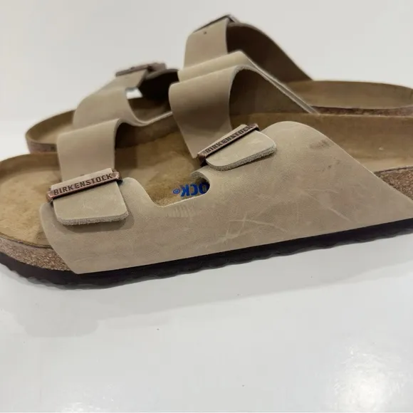 Birkenstock Arizona Softbed Natural Oiled Leather Men’s Sandals- Tobacco Brown