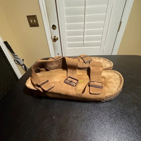 Birkenstock size 43 Milano mocha tan sandals
