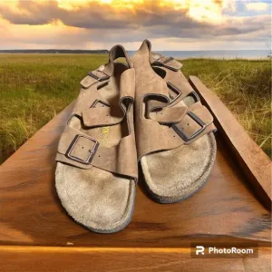 Birkenstock size 43 Milano mocha tan sandals